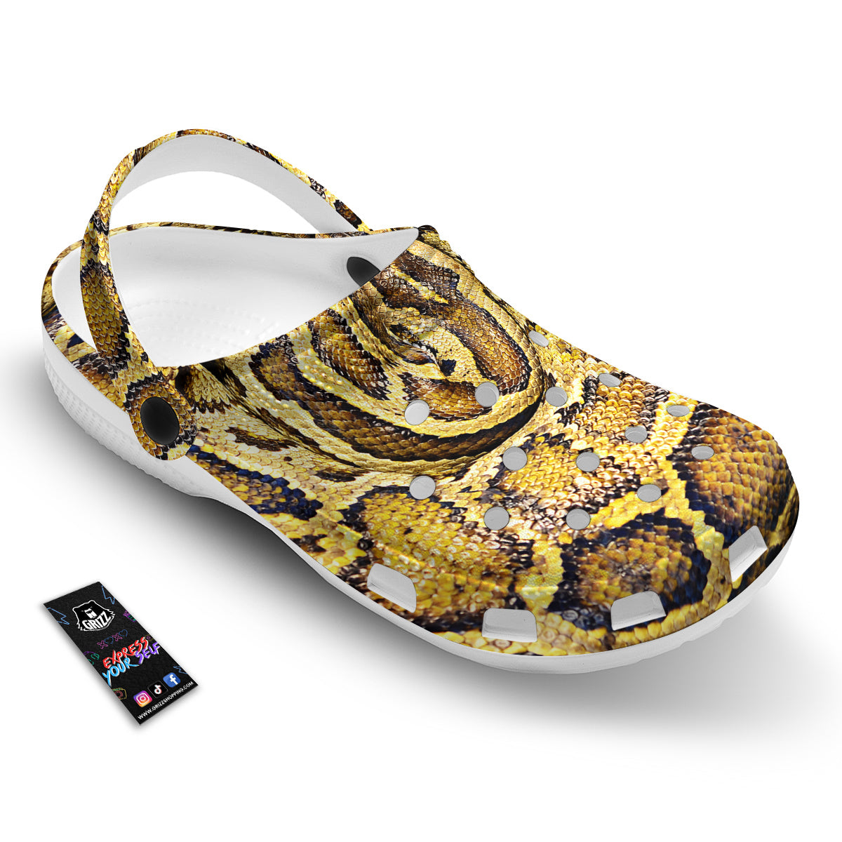 Snake Burmese Python Print Clog-grizzshop