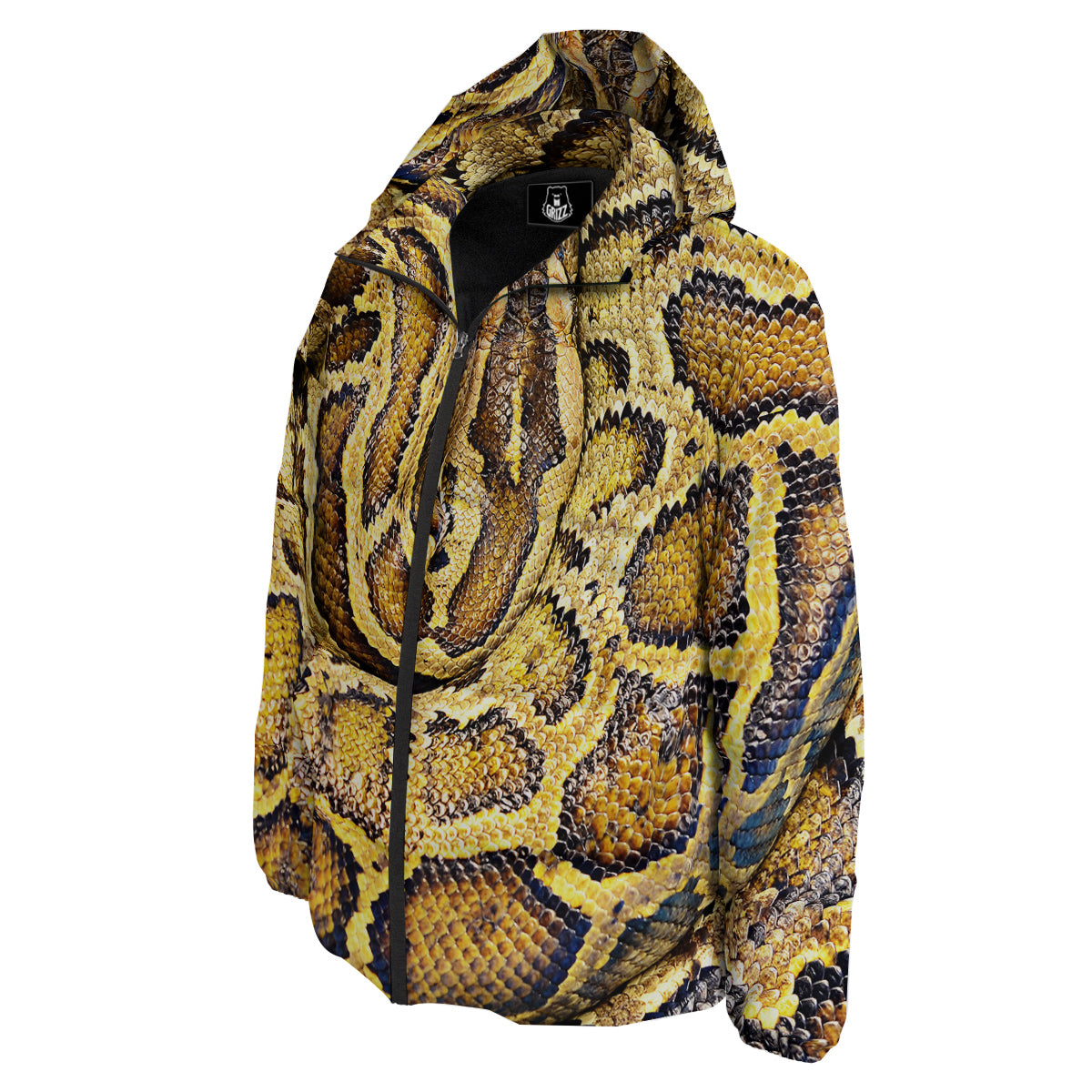 Snake Burmese Python Print Down Jacket-grizzshop