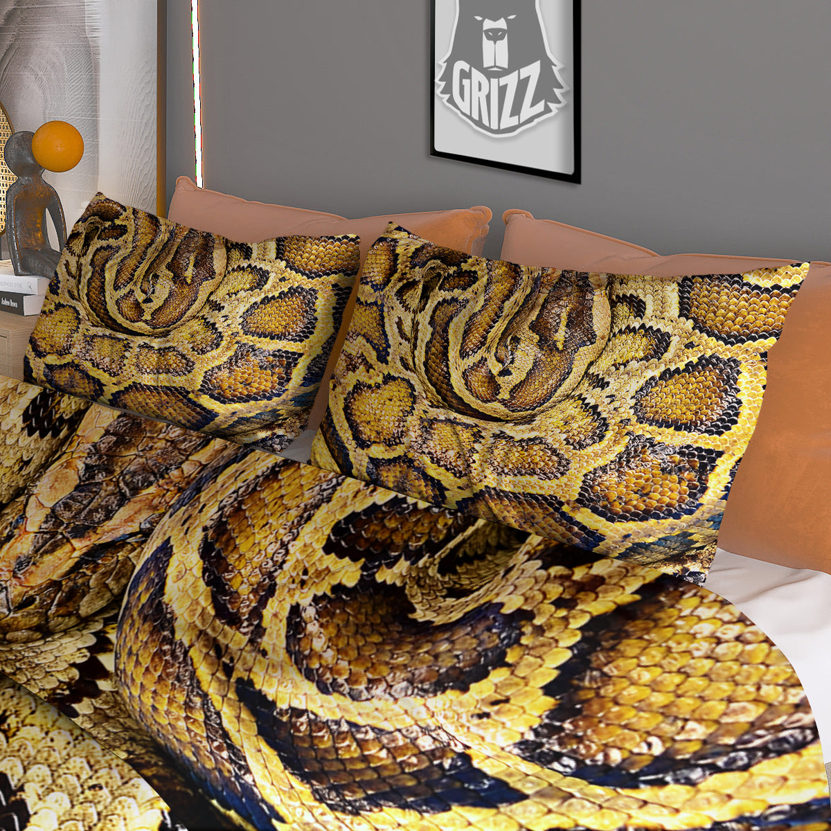 Scorpio Sign Black And Gold Print Duvet Cover Bedding Set