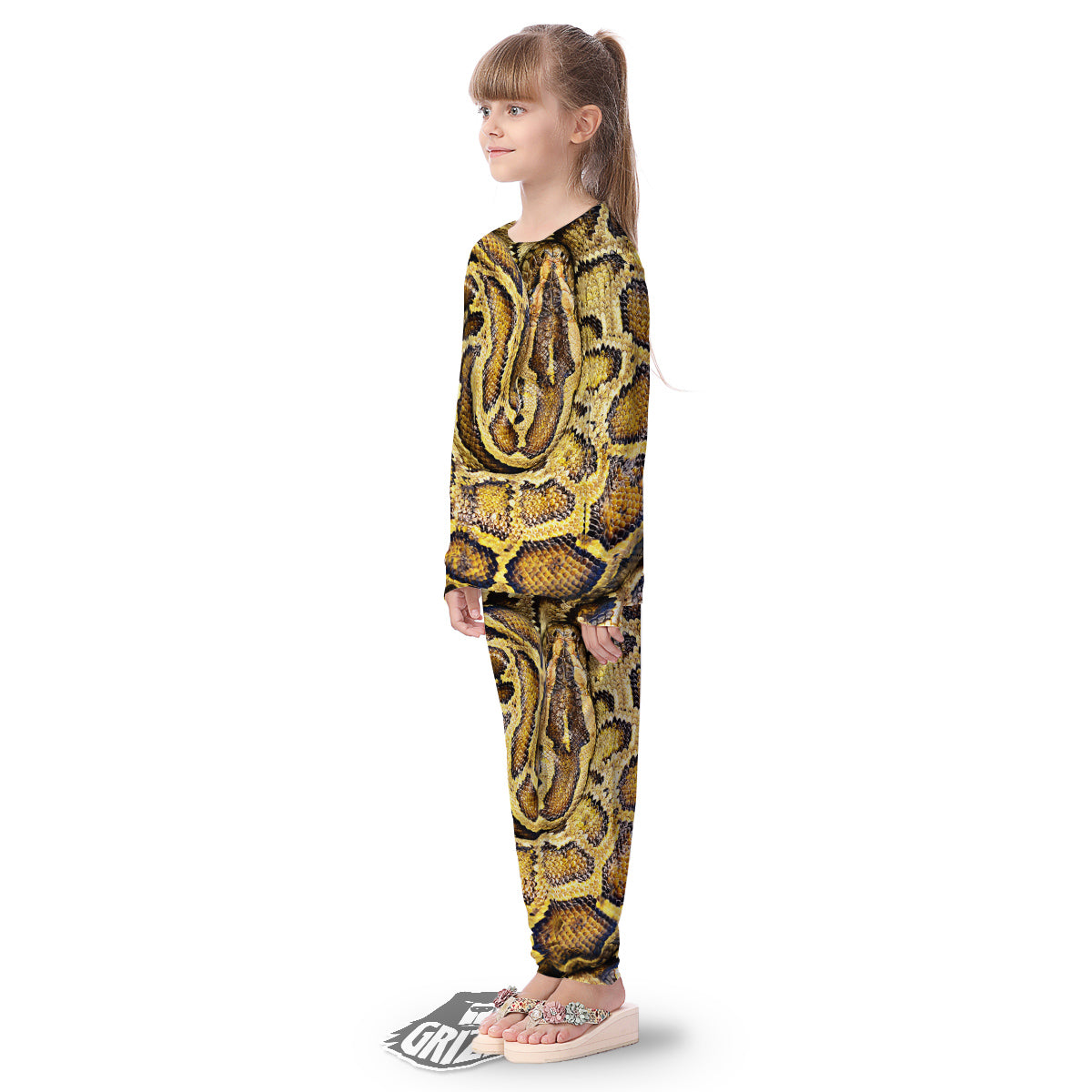 Snake Burmese Python Print Kid's Pajamas-grizzshop