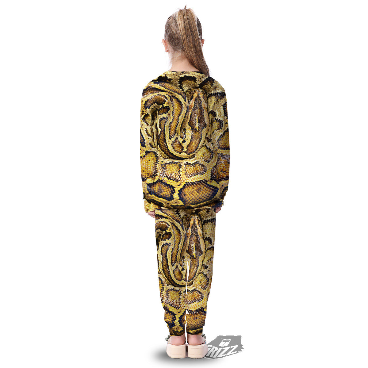 Snake Burmese Python Print Kid's Pajamas-grizzshop