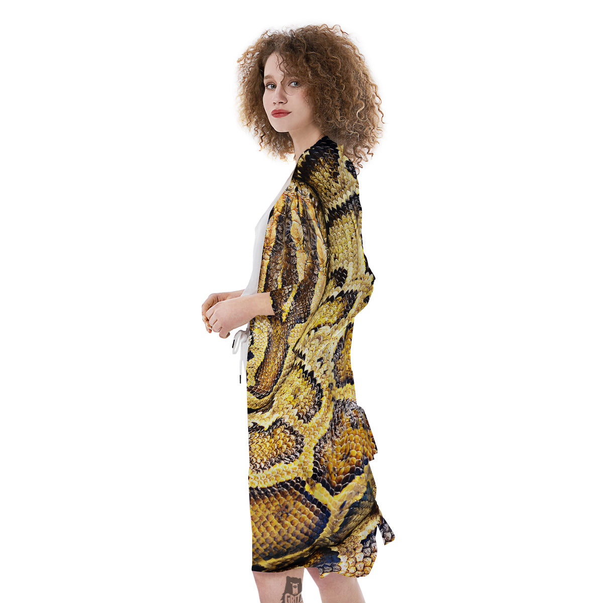 Snake Burmese Python Print Kimono-grizzshop