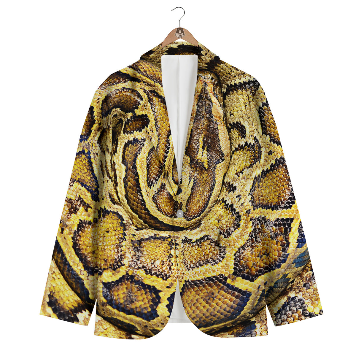 Snake Burmese Python Print Men's Blazer-grizzshop