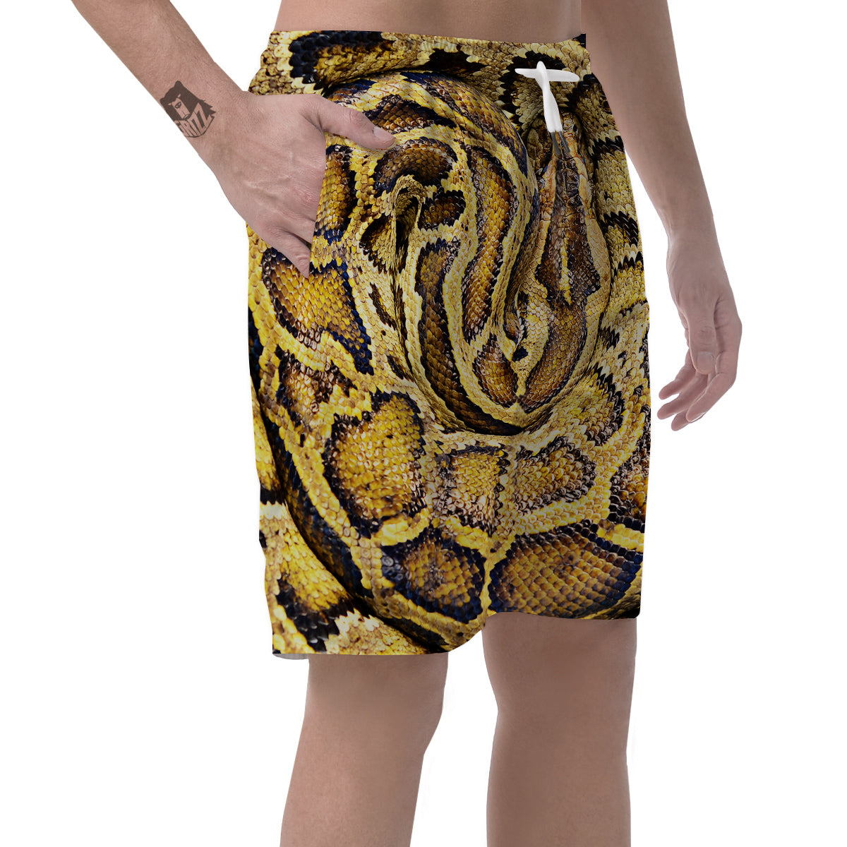 Snake Burmese Python Print Men's Shorts-grizzshop