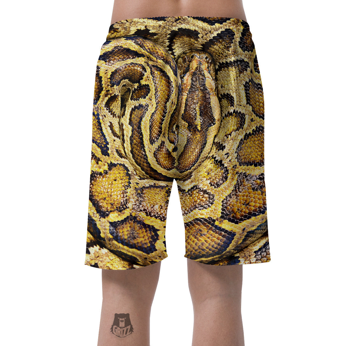 Snake Burmese Python Print Men's Shorts-grizzshop
