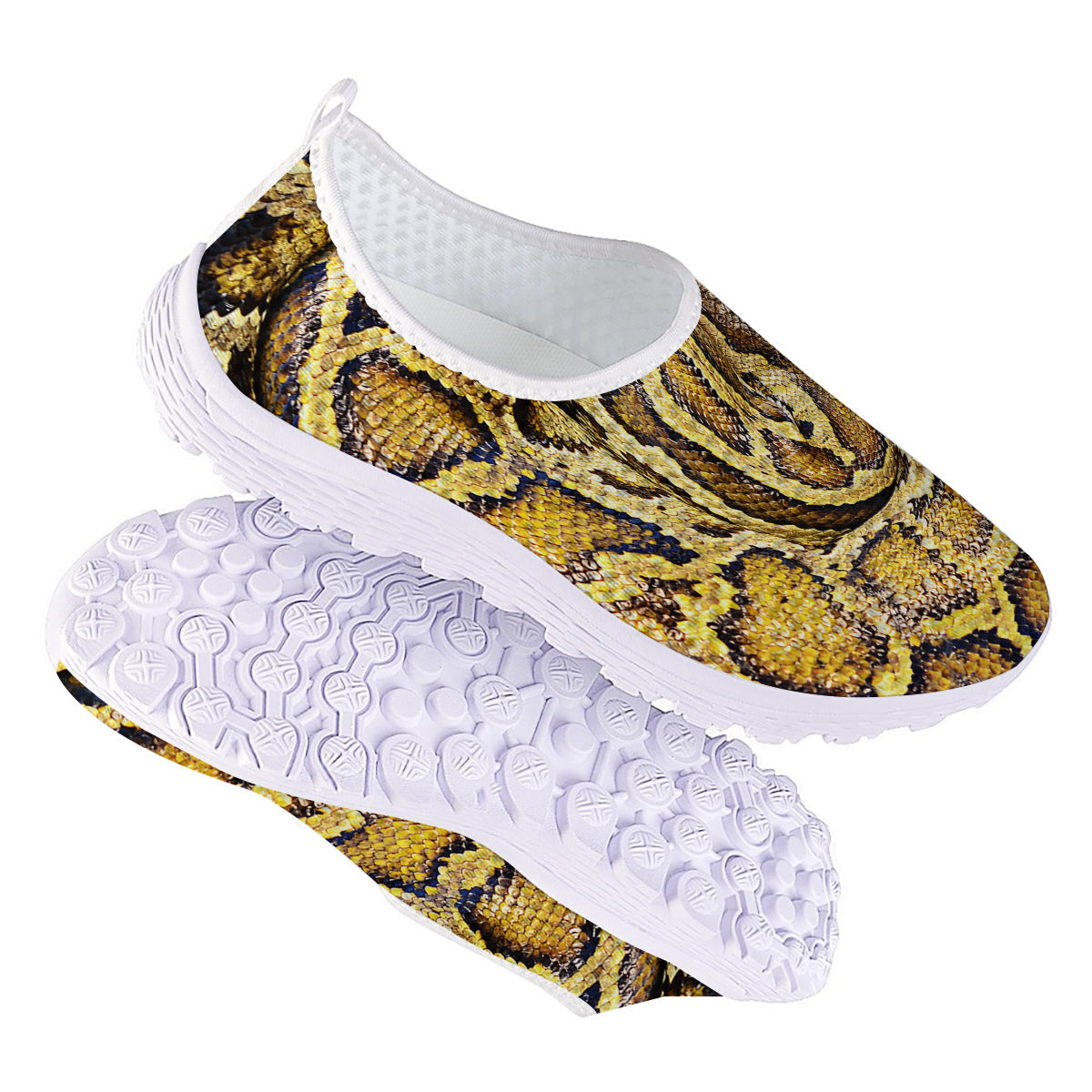 Snake Burmese Python Print Nurse Shoes-grizzshop