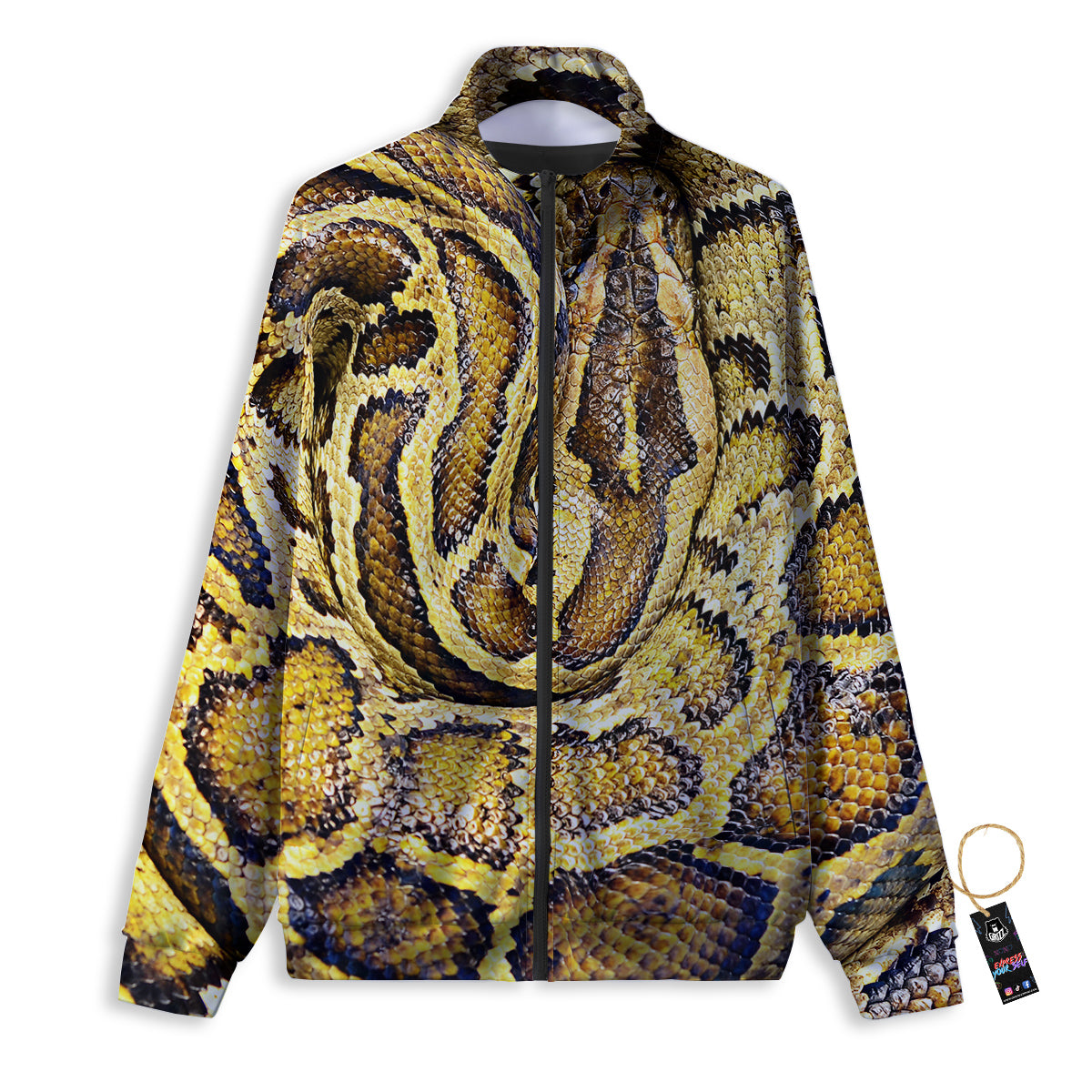 Snake Burmese Python Print Track Jacket-grizzshop