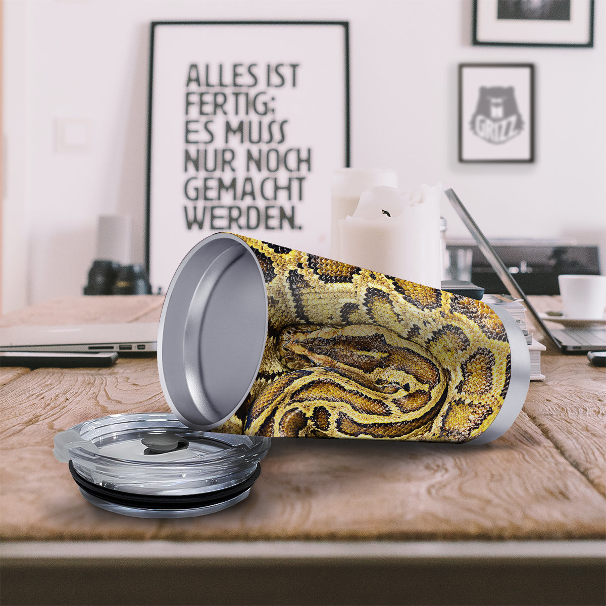 Snake Burmese Python Print Tumbler-grizzshop