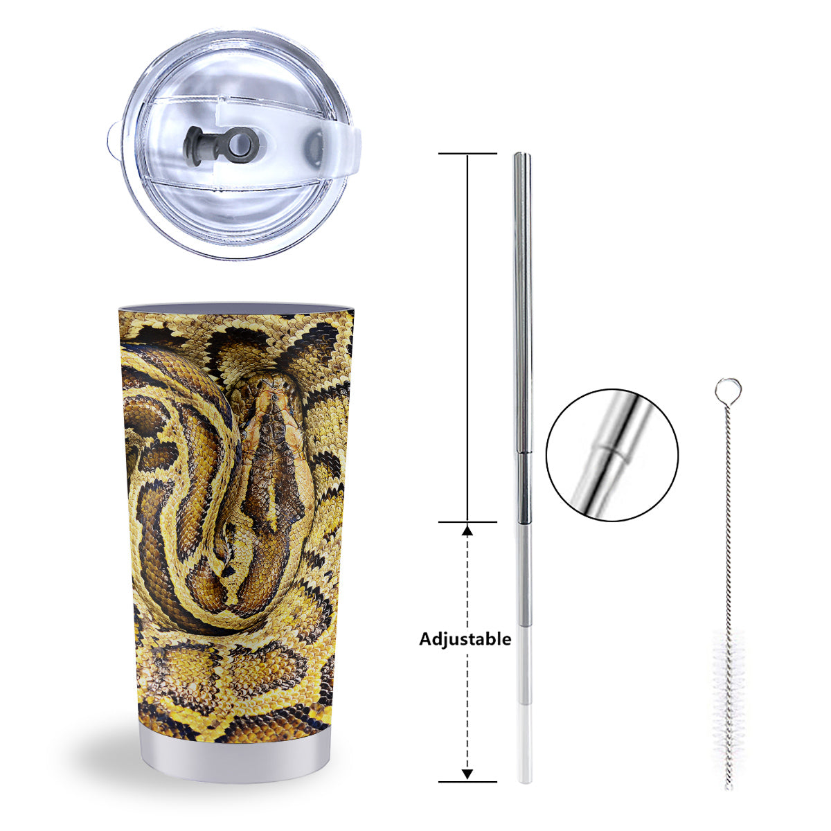 Snake Burmese Python Print Tumbler-grizzshop