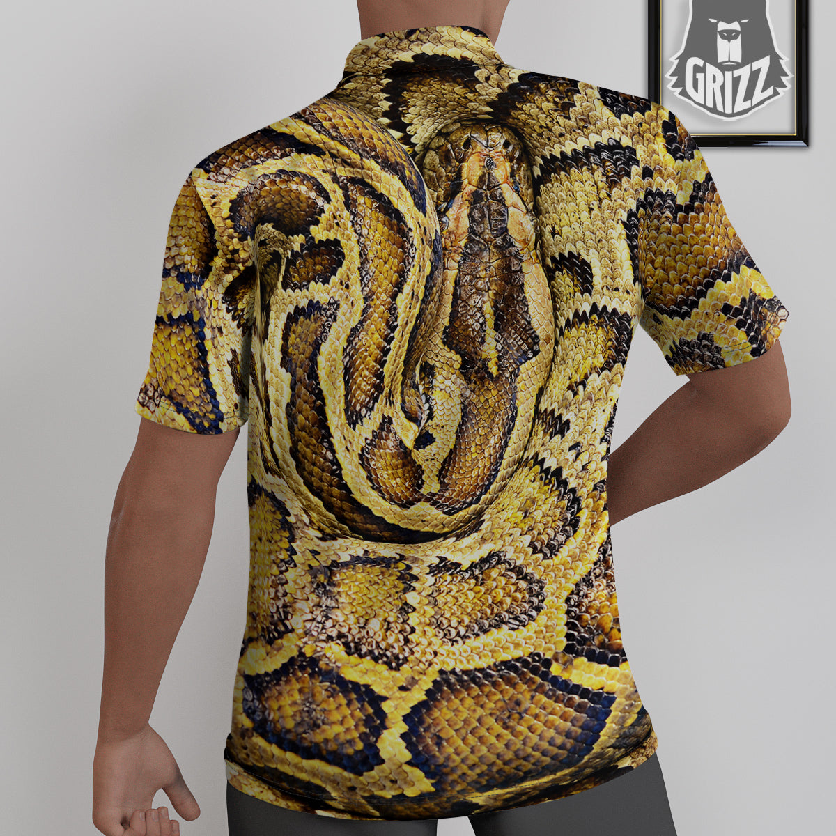 Snake Burmese Python Print Untucked Shirts-grizzshop