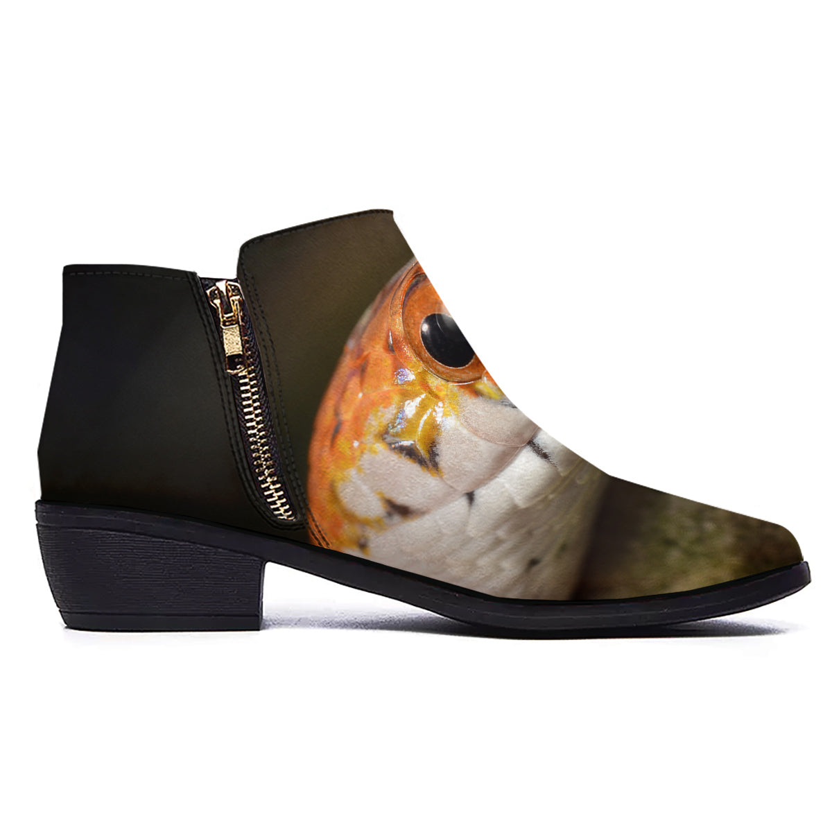 Snake Corn Print Ankle Boots-grizzshop