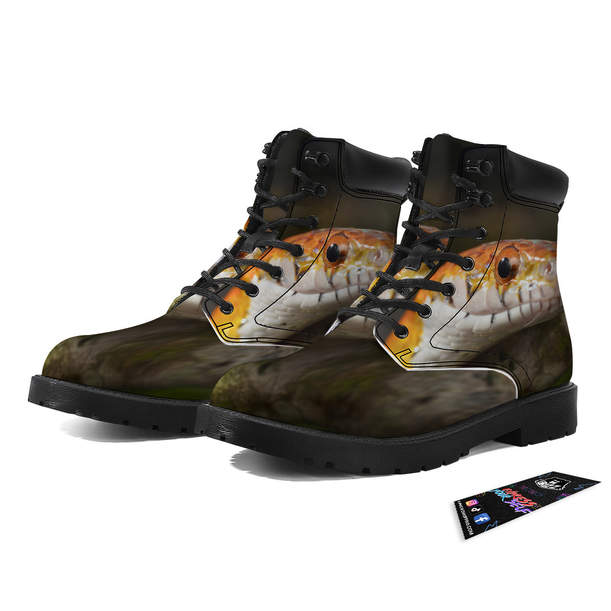 Snake Corn Print Boots-grizzshop