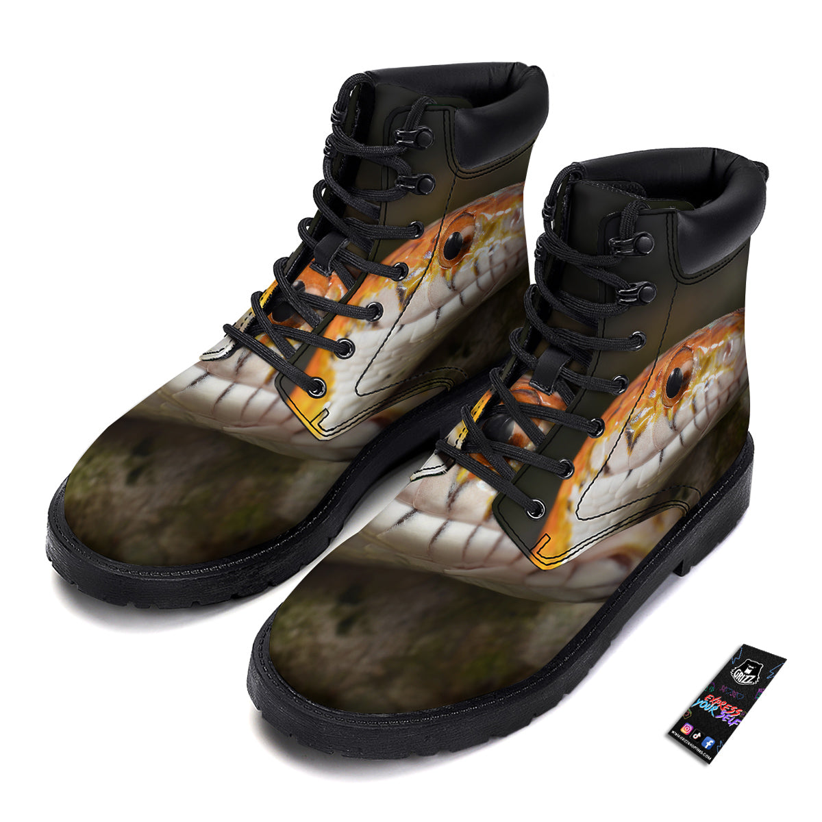 Snake Corn Print Boots-grizzshop
