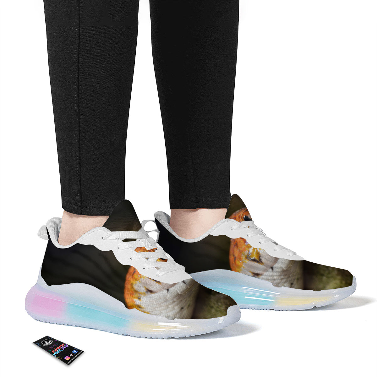 Snake Corn Print Running Sneakers-grizzshop