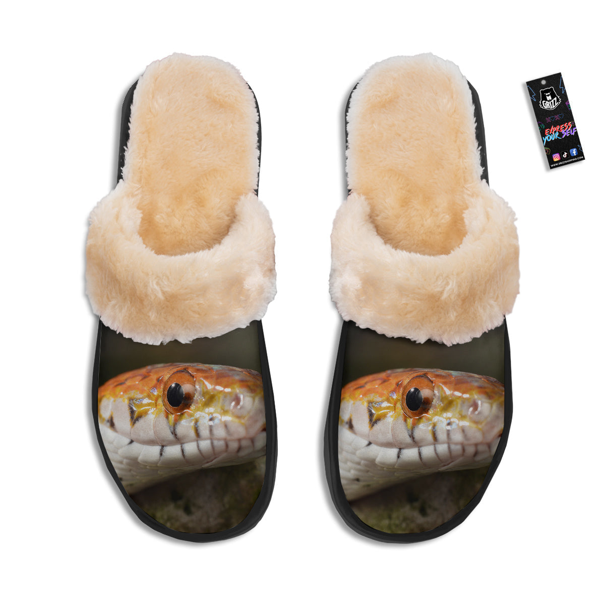 Snake Corn Print Slippers-grizzshop