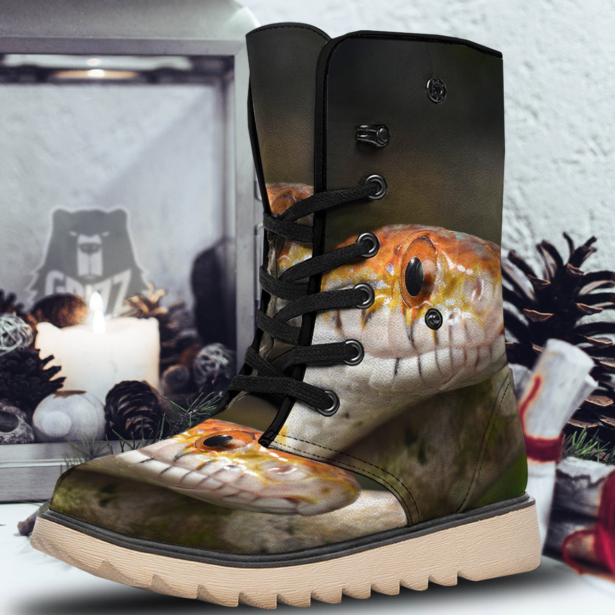 Snake Corn Print Snow Boots-grizzshop