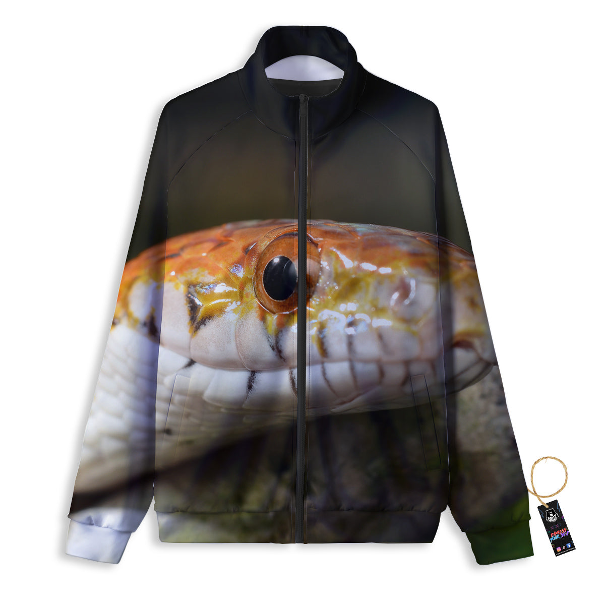 Snake Corn Print Track Jacket-grizzshop