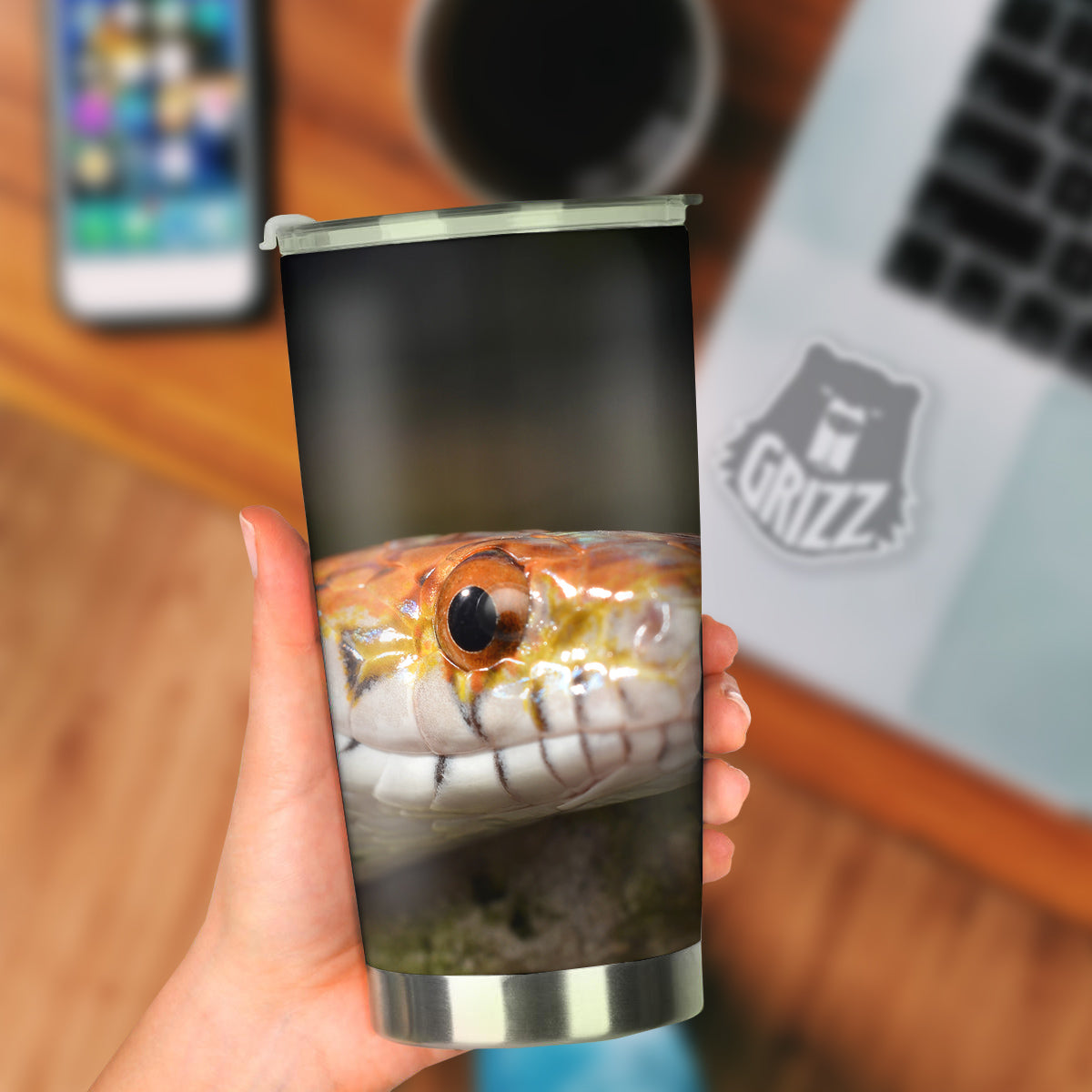 Snake Corn Print Tumbler-grizzshop
