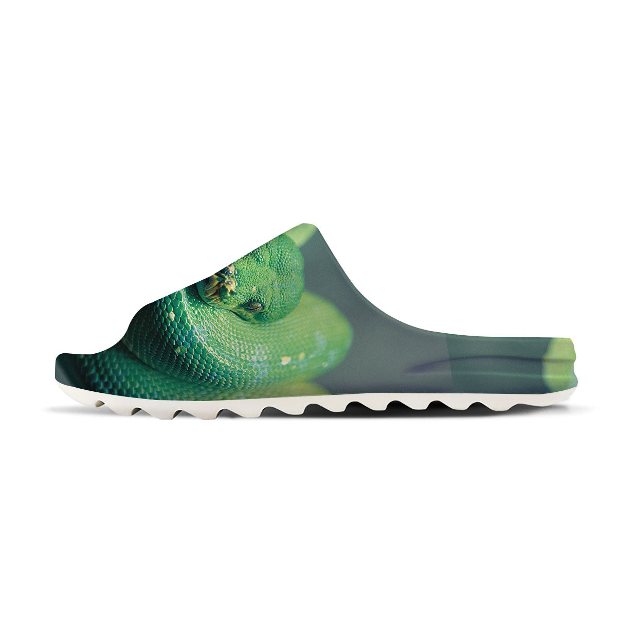 Snake Emerald Tree Boa Print Sandals-grizzshop