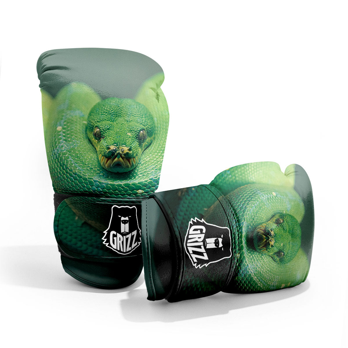 Snake Emerald Tree Boa Print Pro Boxing Glove