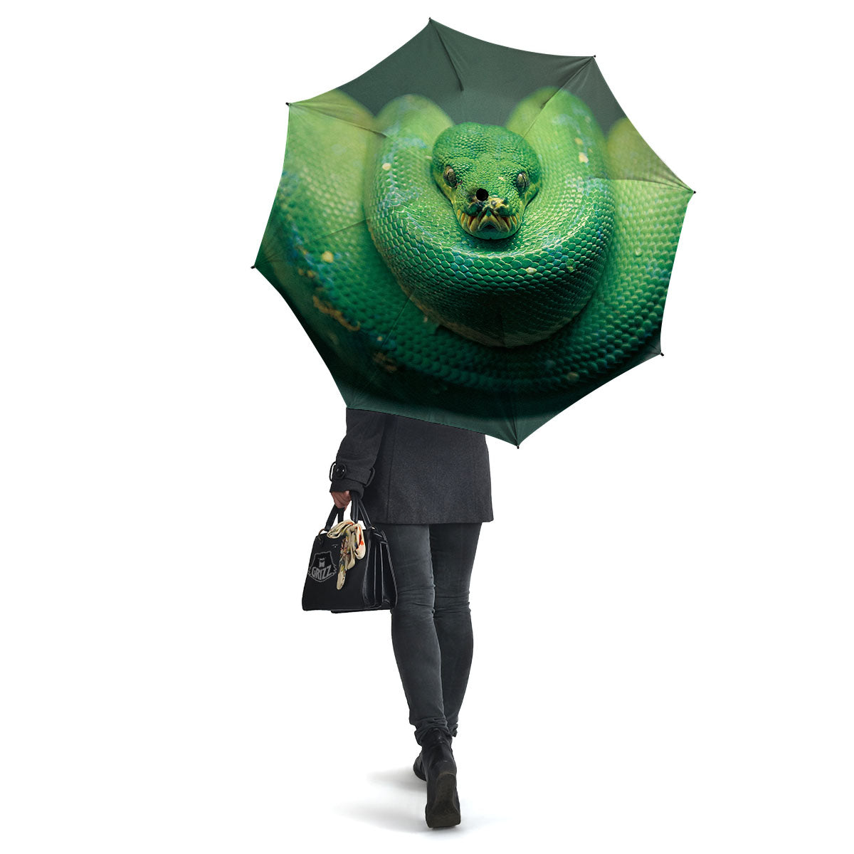 Snake Emerald Tree Boa Print Umbrella-grizzshop