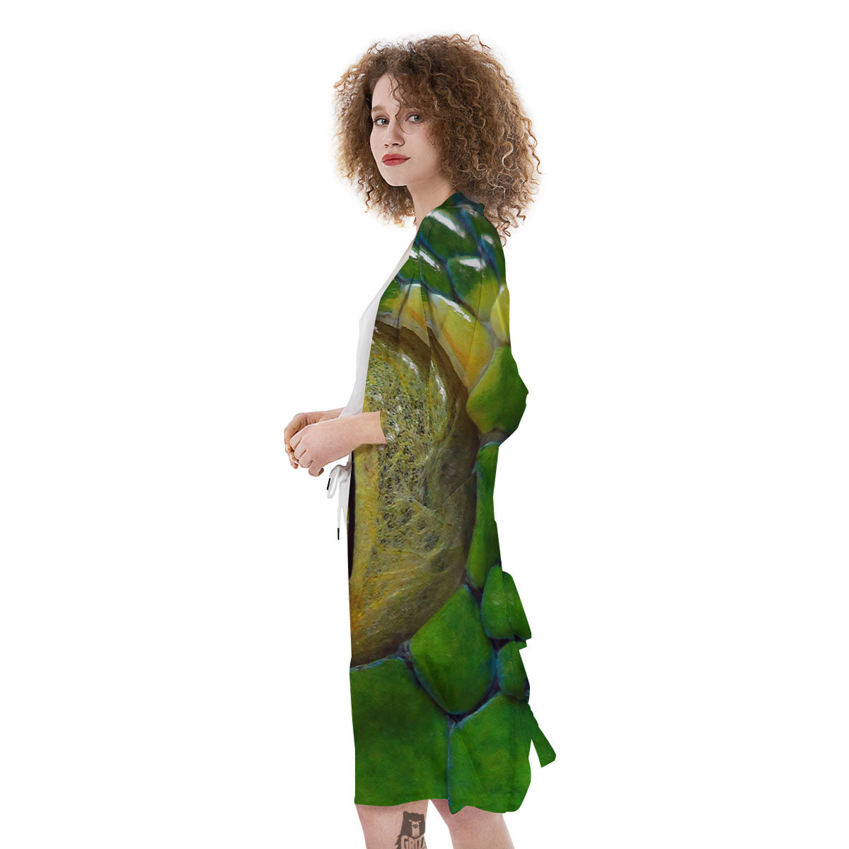 Snake Eye Green Print Kimono-grizzshop