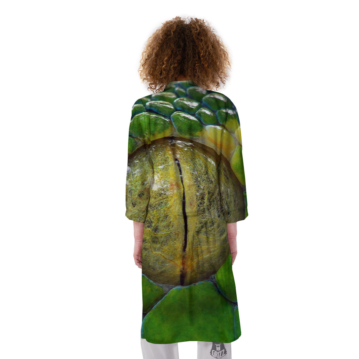 Snake Eye Green Print Kimono-grizzshop