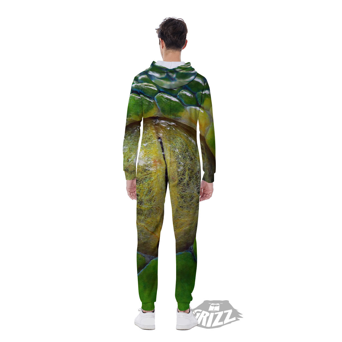 Snake Eye Green Print Men's Jumpsuit-grizzshop