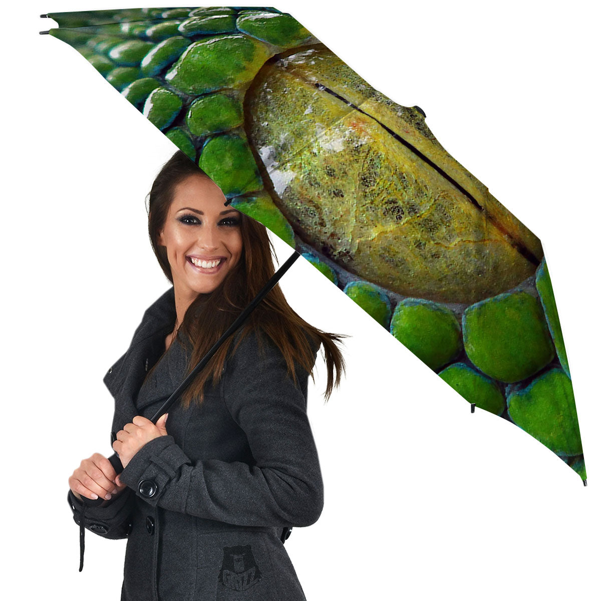 Snake Eye Green Print Umbrella-grizzshop