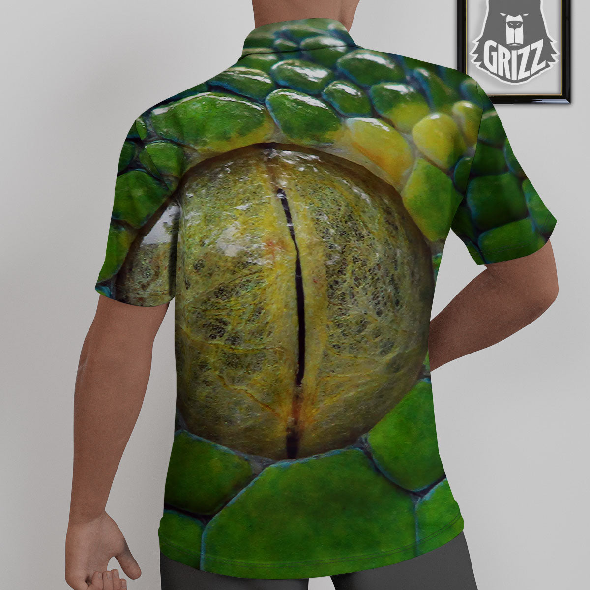 Snake Eye Green Print Untucked Shirts-grizzshop