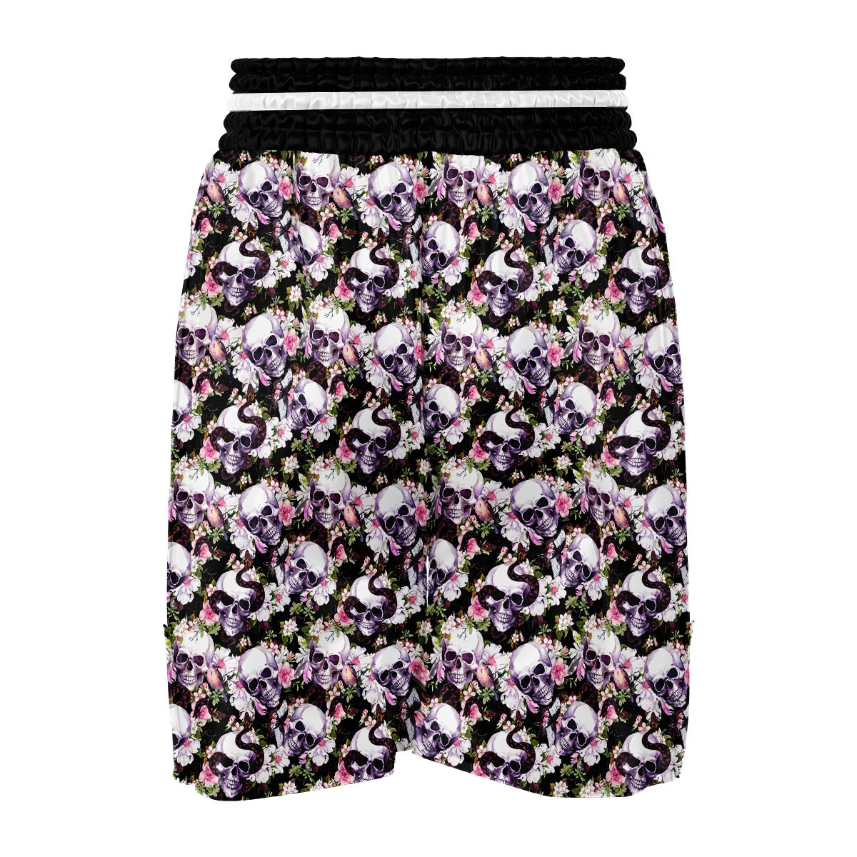 Snake Floral Skull Boxing Shorts-grizzshop