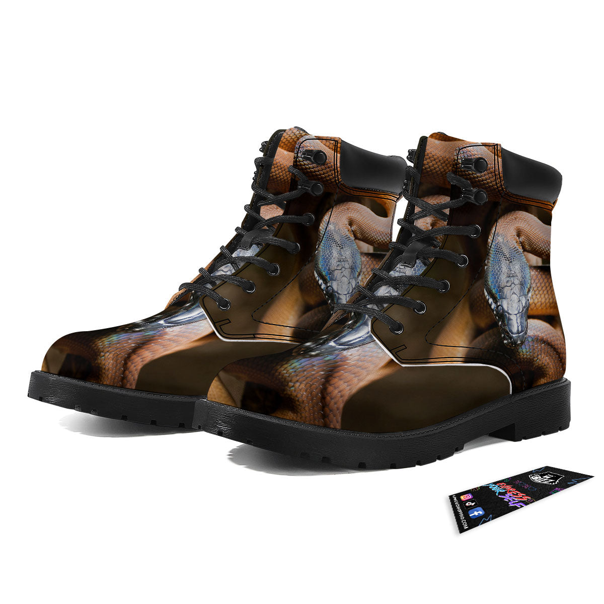 Snake Leiopython Print Boots-grizzshop