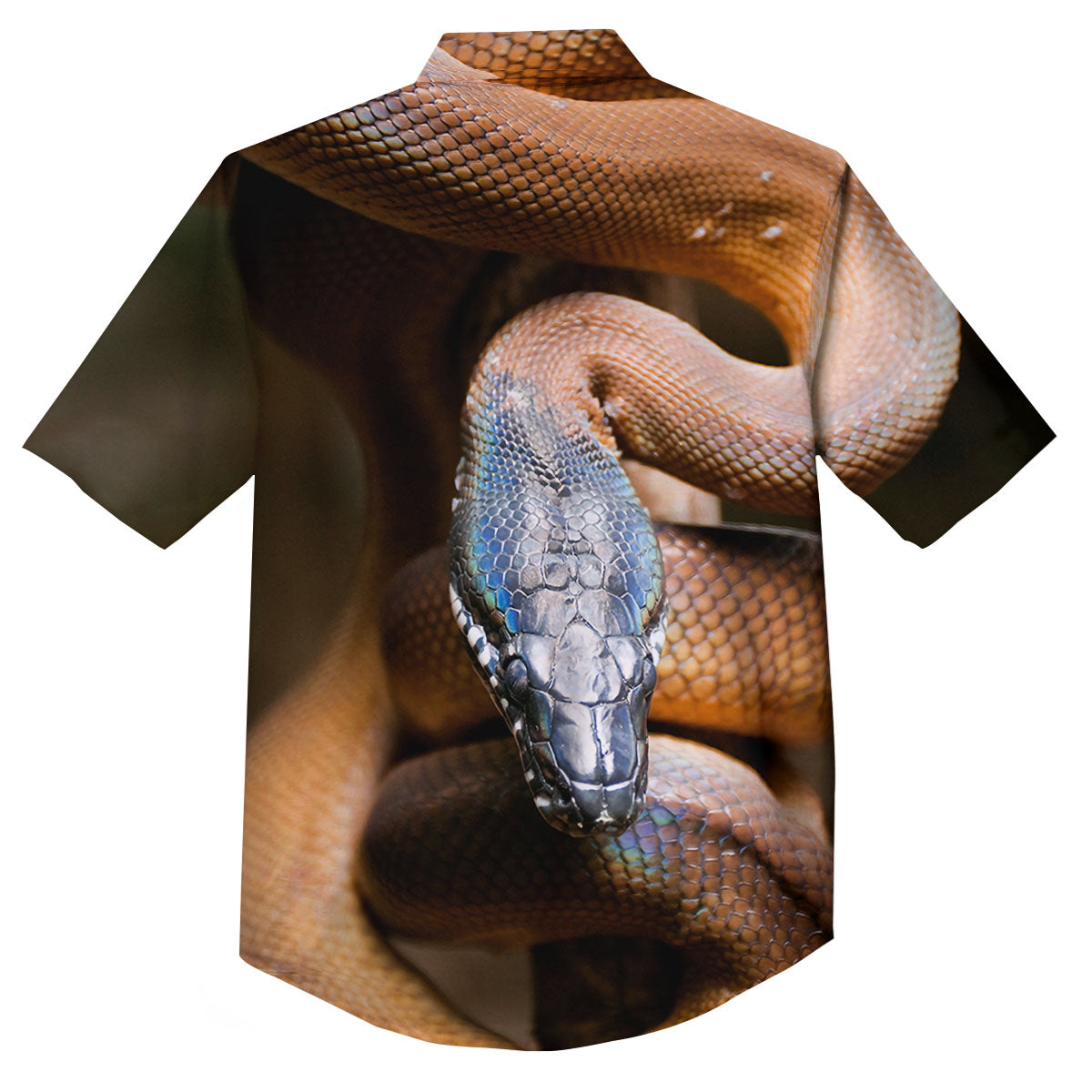 Snake Leiopython Print Button Up Shirt-grizzshop
