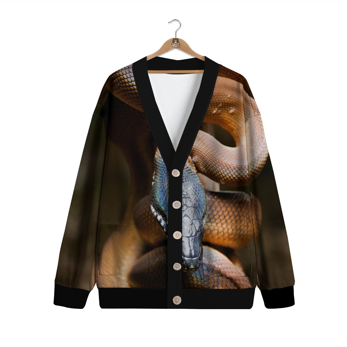 Snake Leiopython Print Cardigan-grizzshop