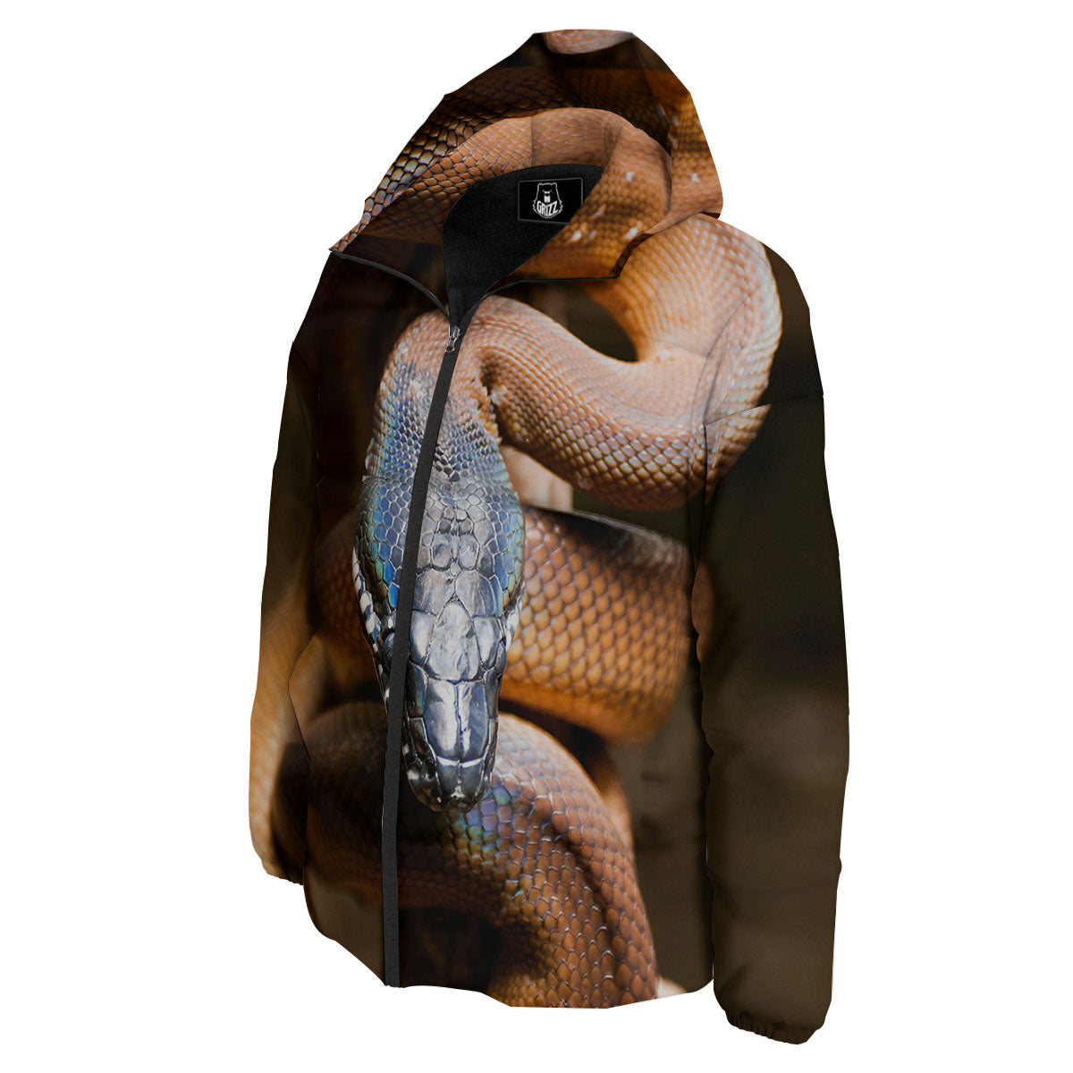 Snake Leiopython Print Down Jacket-grizzshop