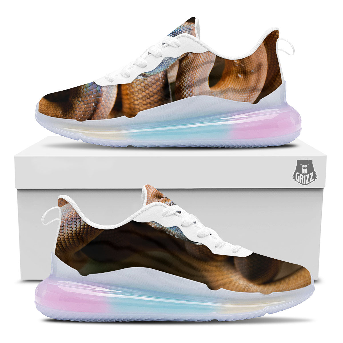 Snake Leiopython Print Running Sneakers-grizzshop