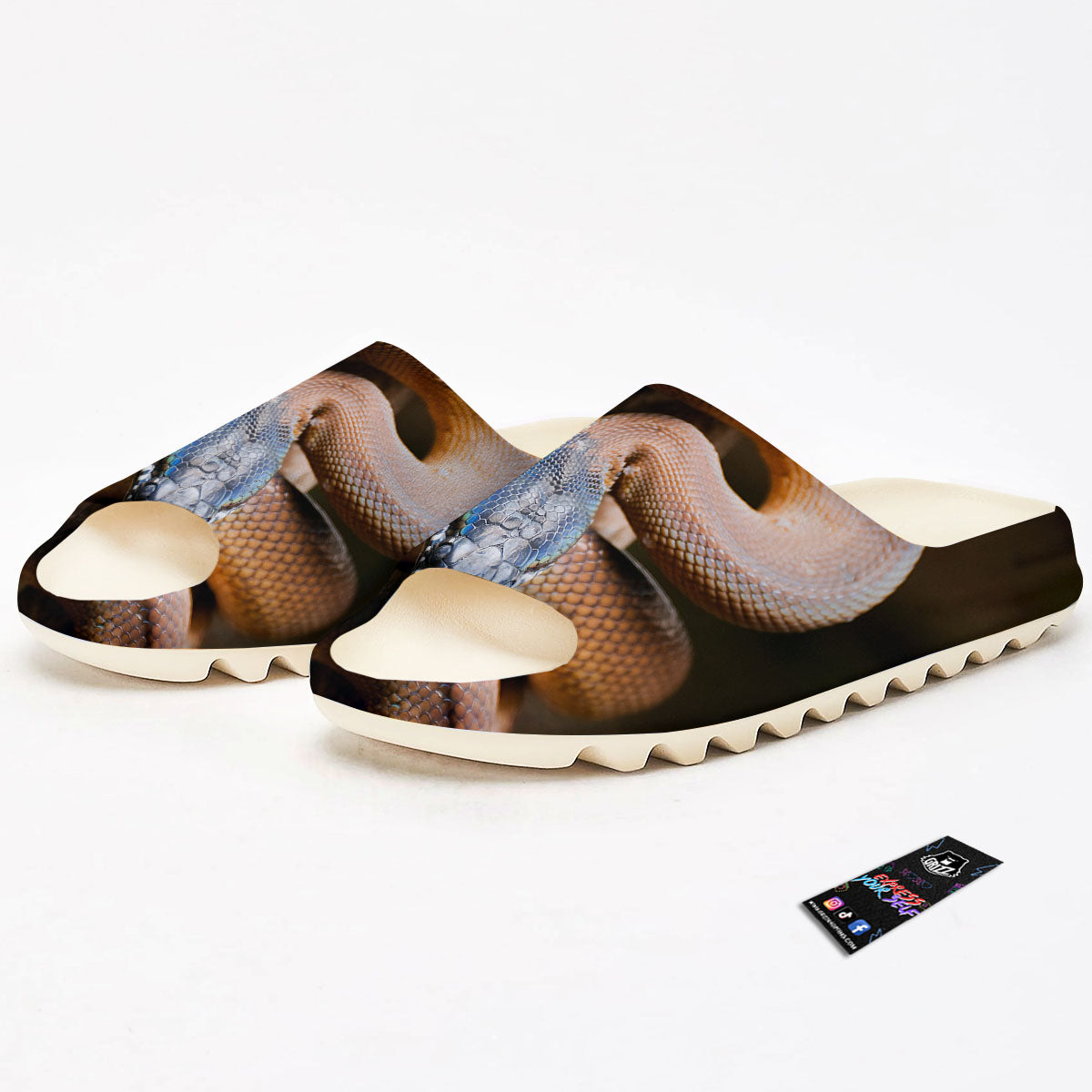 Snake Leiopython Print Sandals-grizzshop