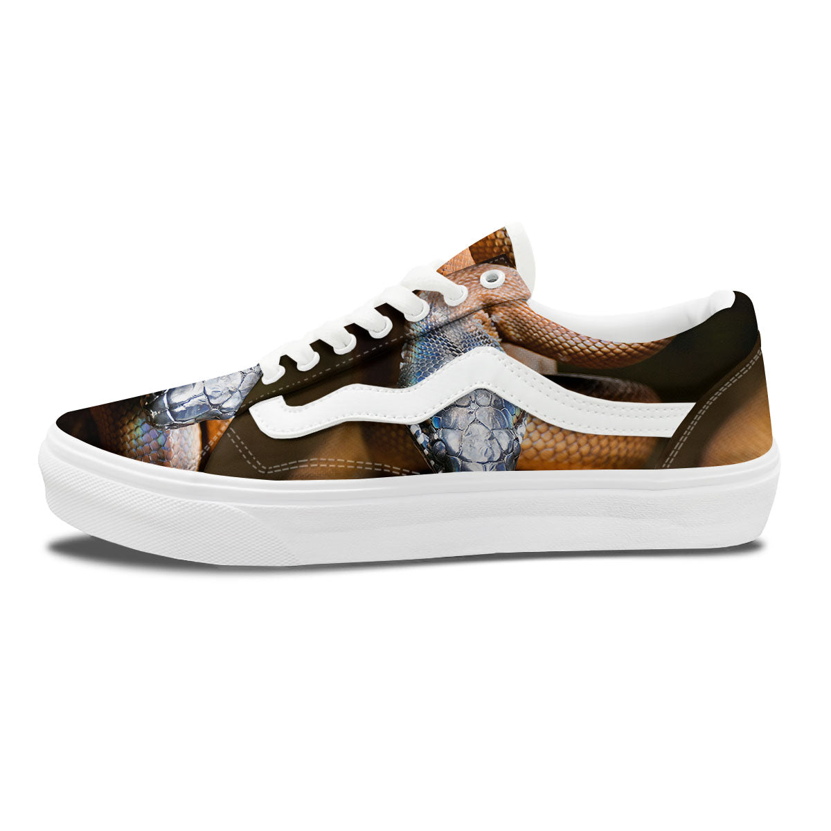 Snake Leiopython Print Skate Shoes-grizzshop
