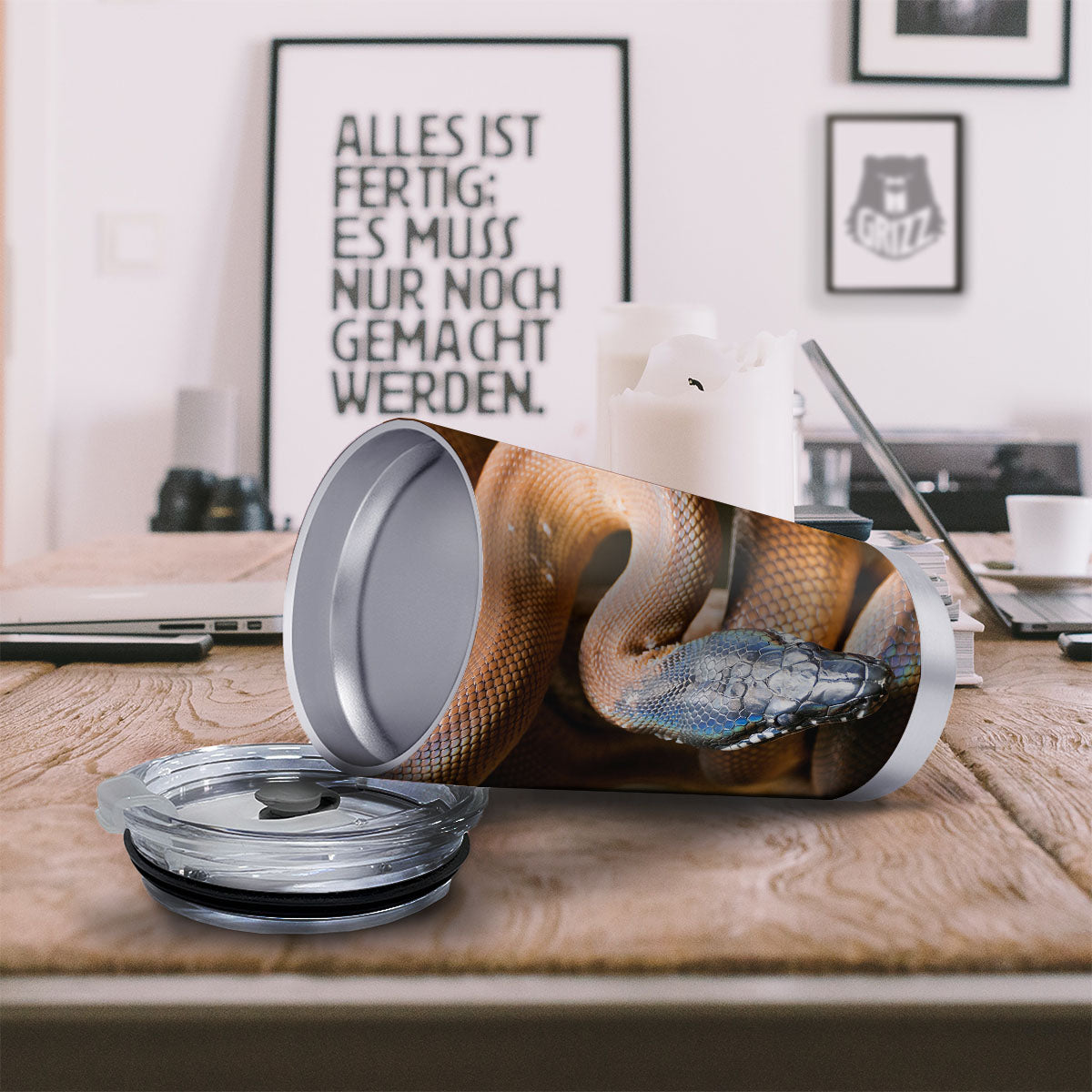 Snake Leiopython Print Tumbler-grizzshop