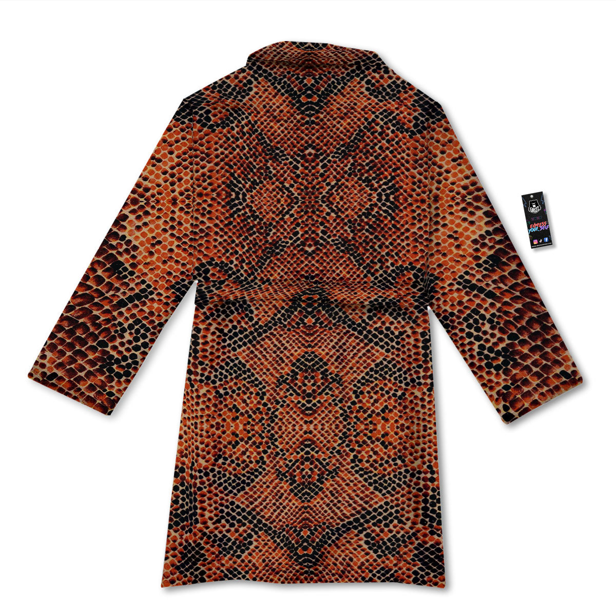 Snake Orange Print Pattern Bathrobe-grizzshop