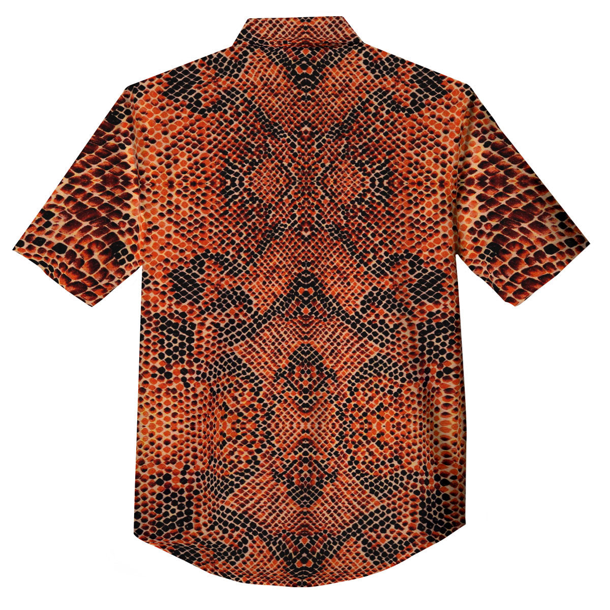 Snake Orange Print Pattern Button Up Shirt-grizzshop