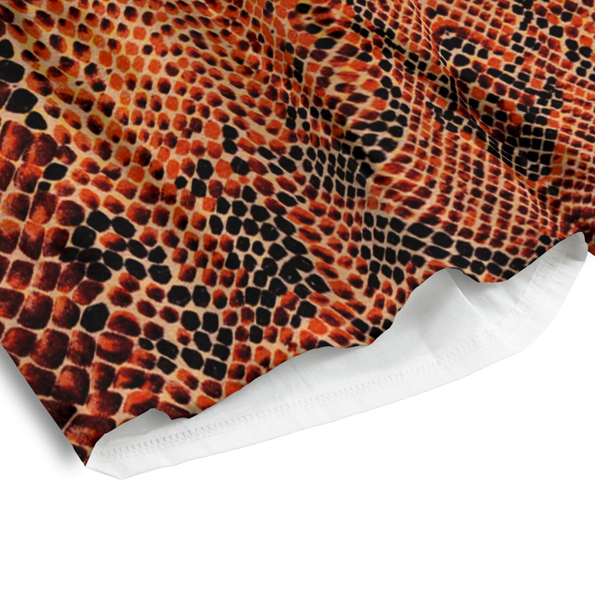 Snake Orange Print Pattern Men's Athletic Shorts