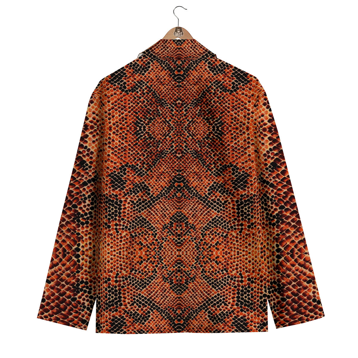 Snake Orange Print Pattern Men's Blazer-grizzshop