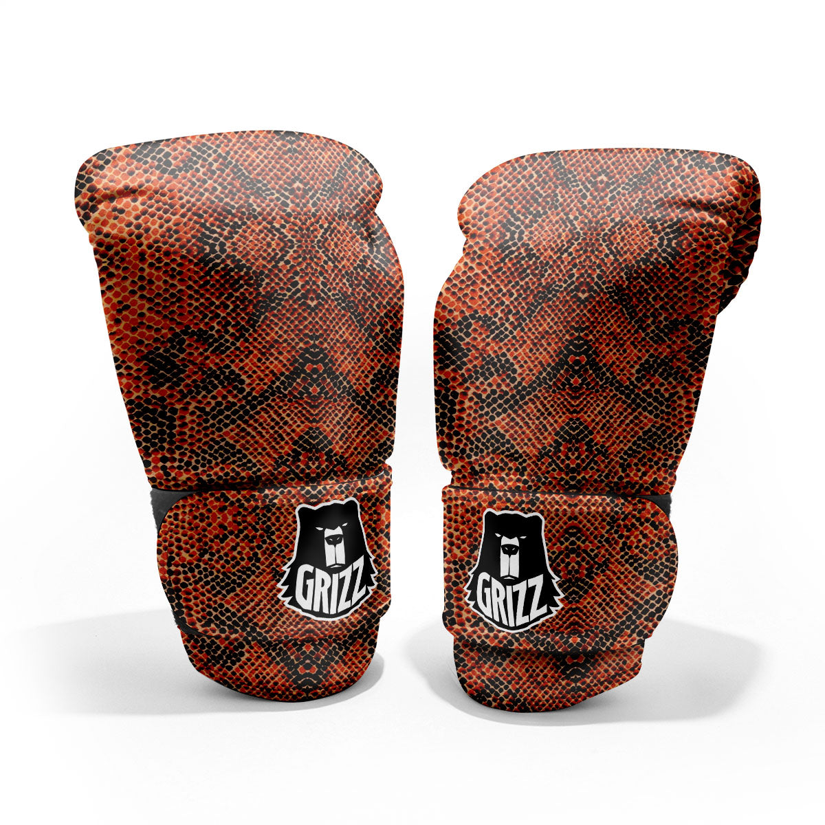 Snake Orange Print Pattern Pro Boxing Glove