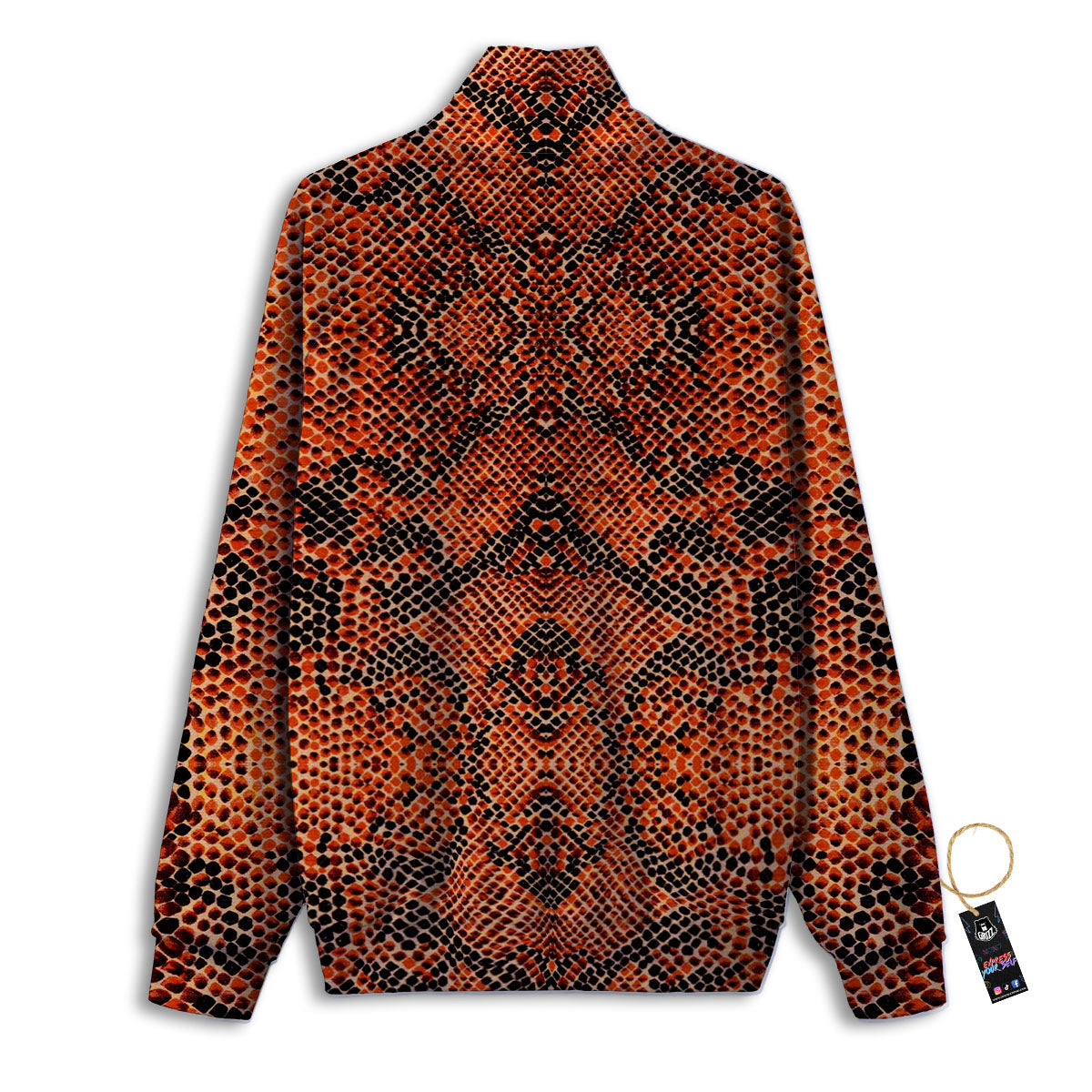 Snake Orange Print Pattern Track Jacket-grizzshop