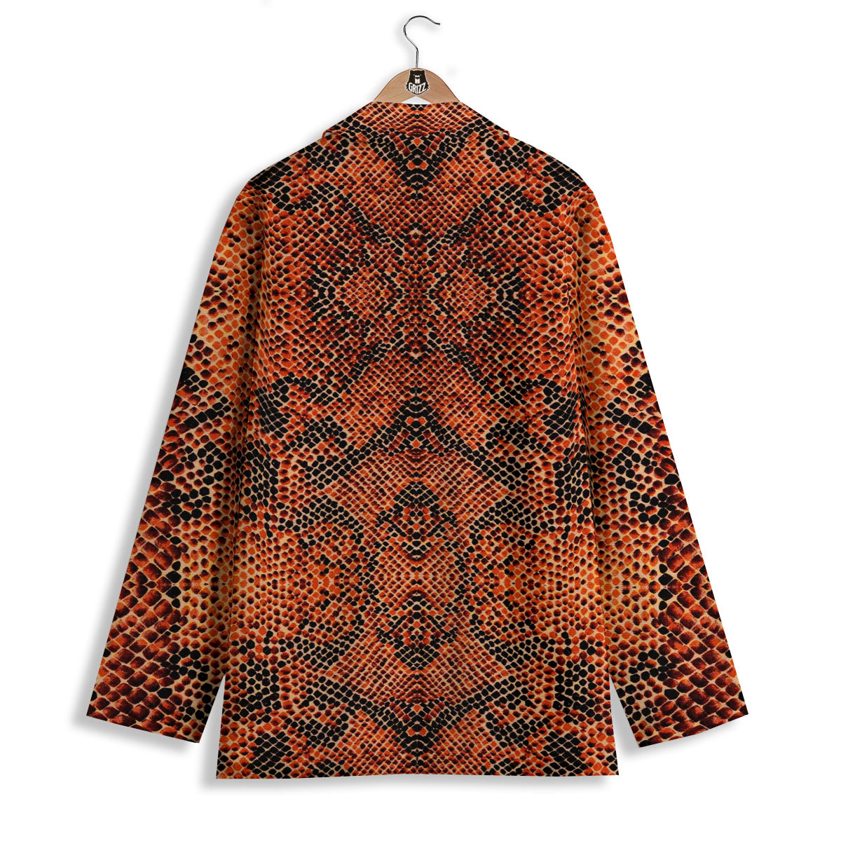 Snake Orange Print Pattern Women's Blazer-grizzshop