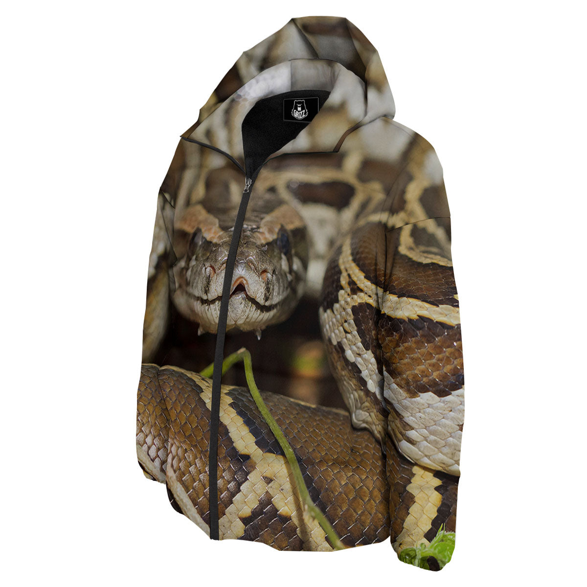 Snake Python Print Down Jacket-grizzshop