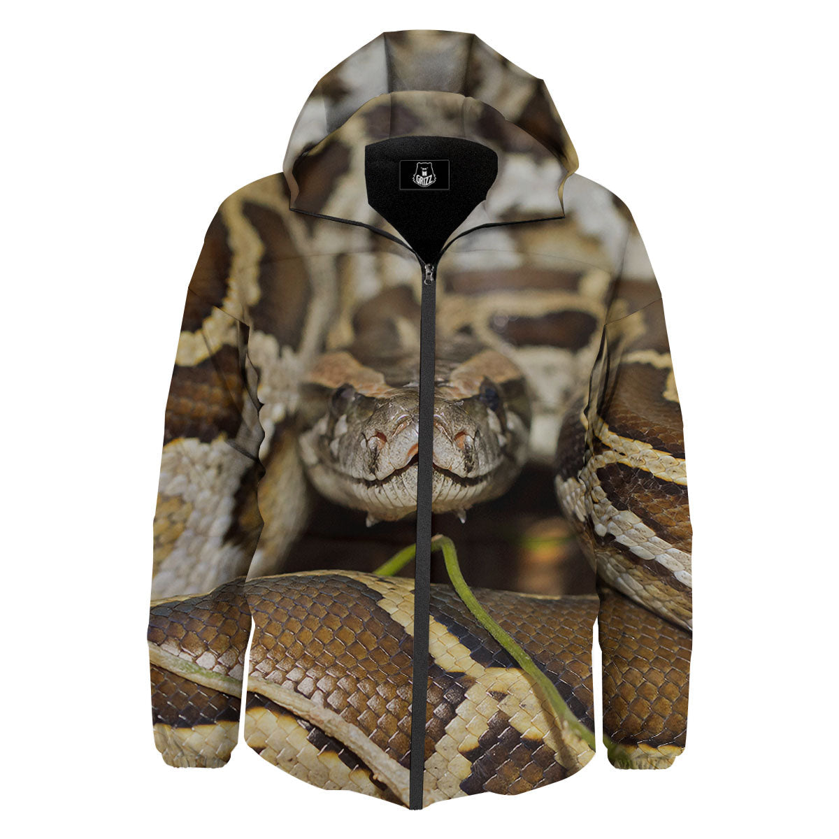 Snake Python Print Down Jacket-grizzshop