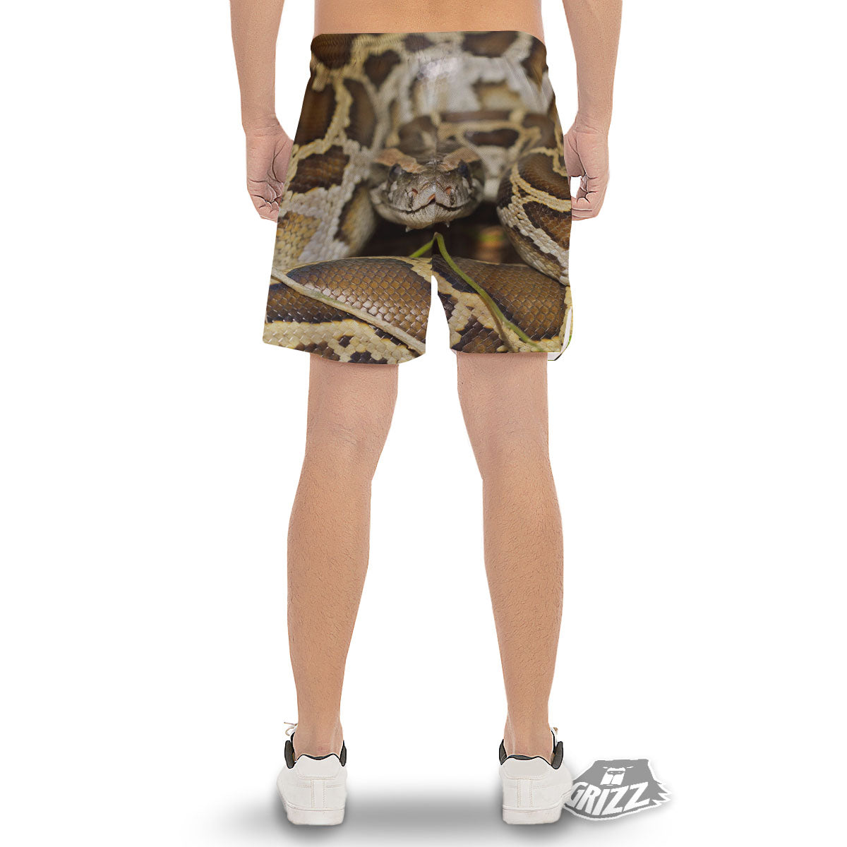 Snake Python Print Men's Gym Shorts-grizzshop