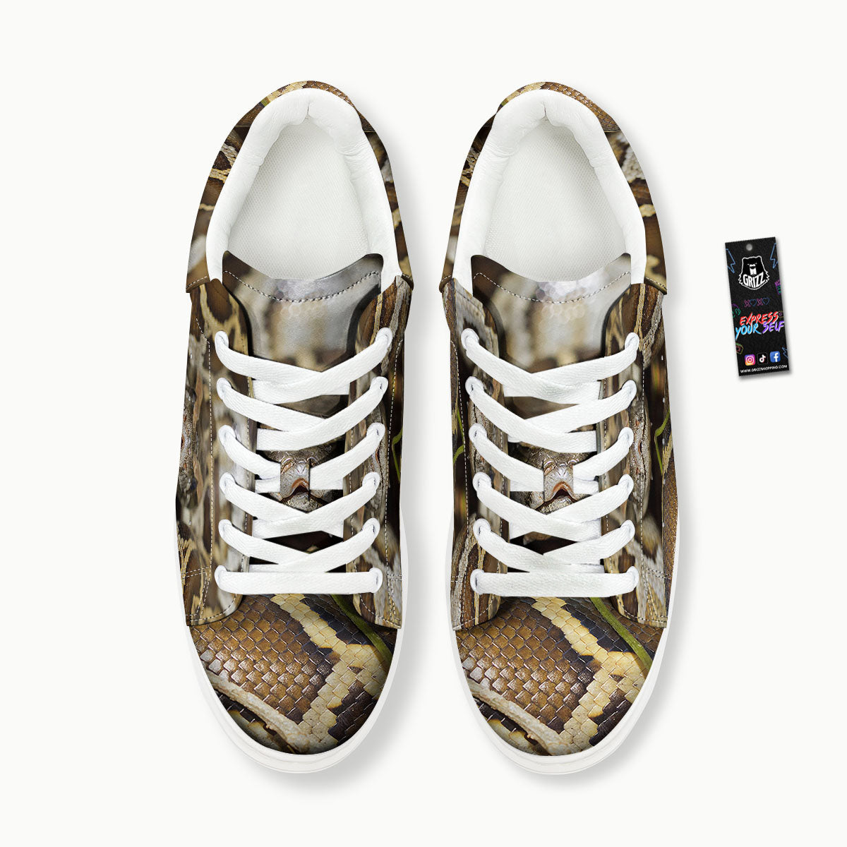 Snake Python Print Platform Shoes-grizzshop